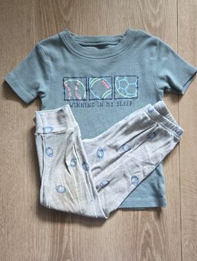 Carter's Light Blue & Light Gray Sports Pajama Set